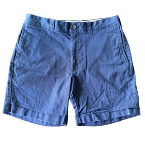 J Crew Factory Womens Shorts Sz 28 Solid Navy Blue Cotton Coastal Modest Chino